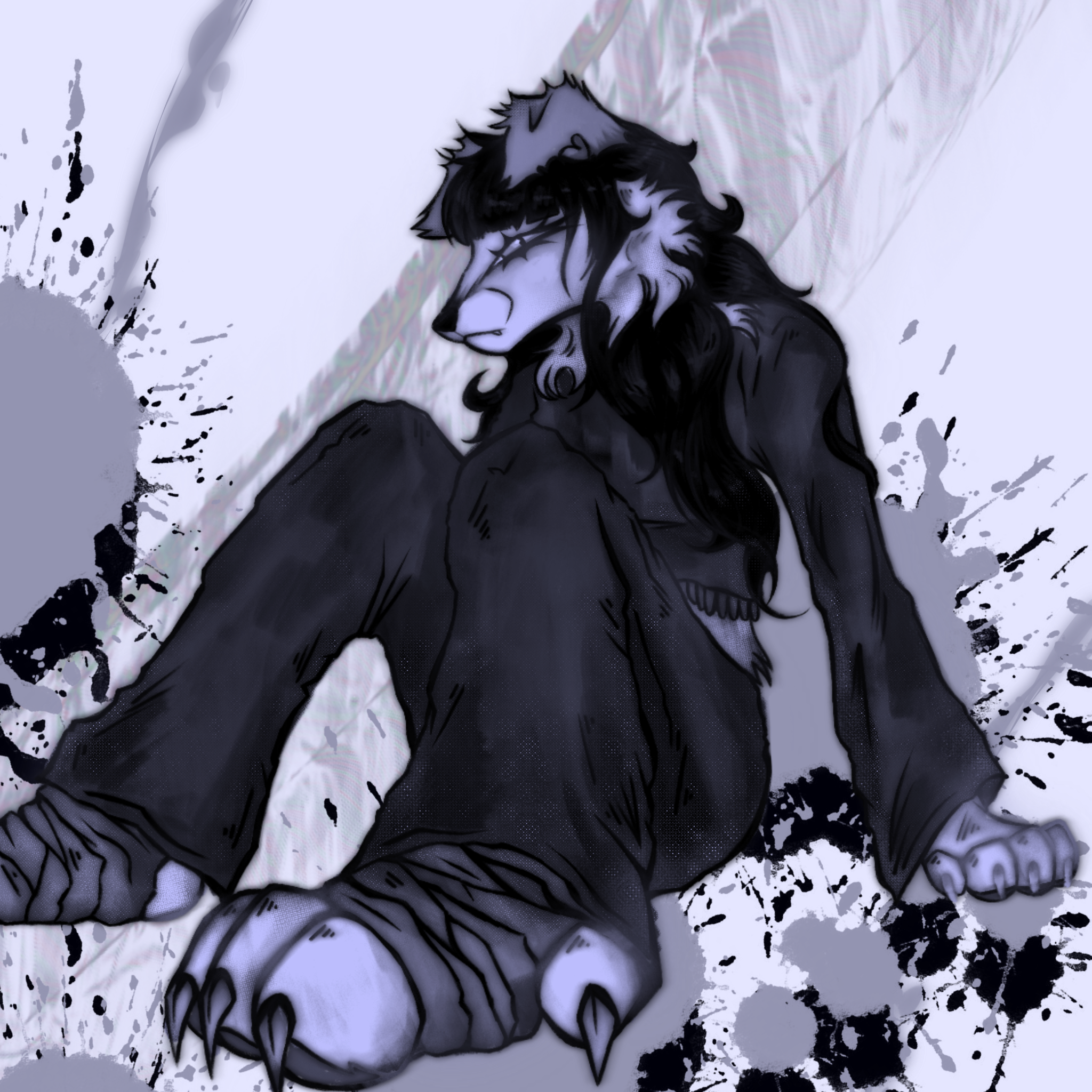 Dark wolf character illustration