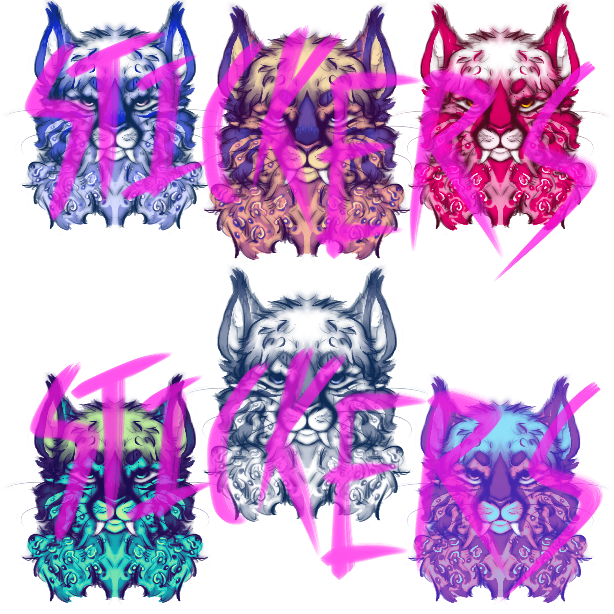 Colorful character portrait lineup